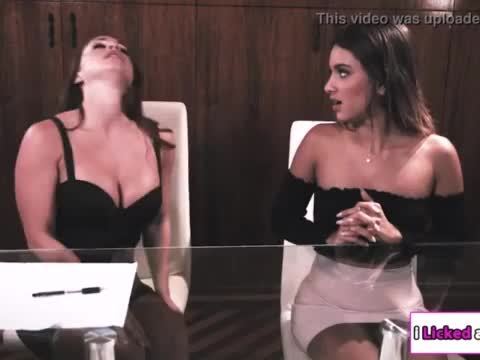 Abigail licking her secretarys pussy